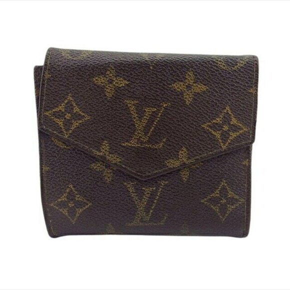 LOUIS VUITTON W Hook Wallet Monogram PVC x Leather-Authentic USED - Picture 3 of 9